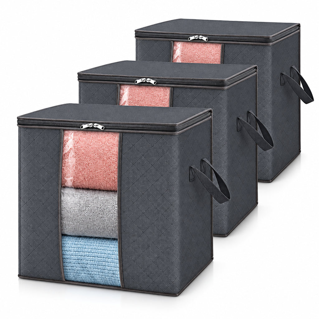pack of 3 Portable Bamboo Storage Bags